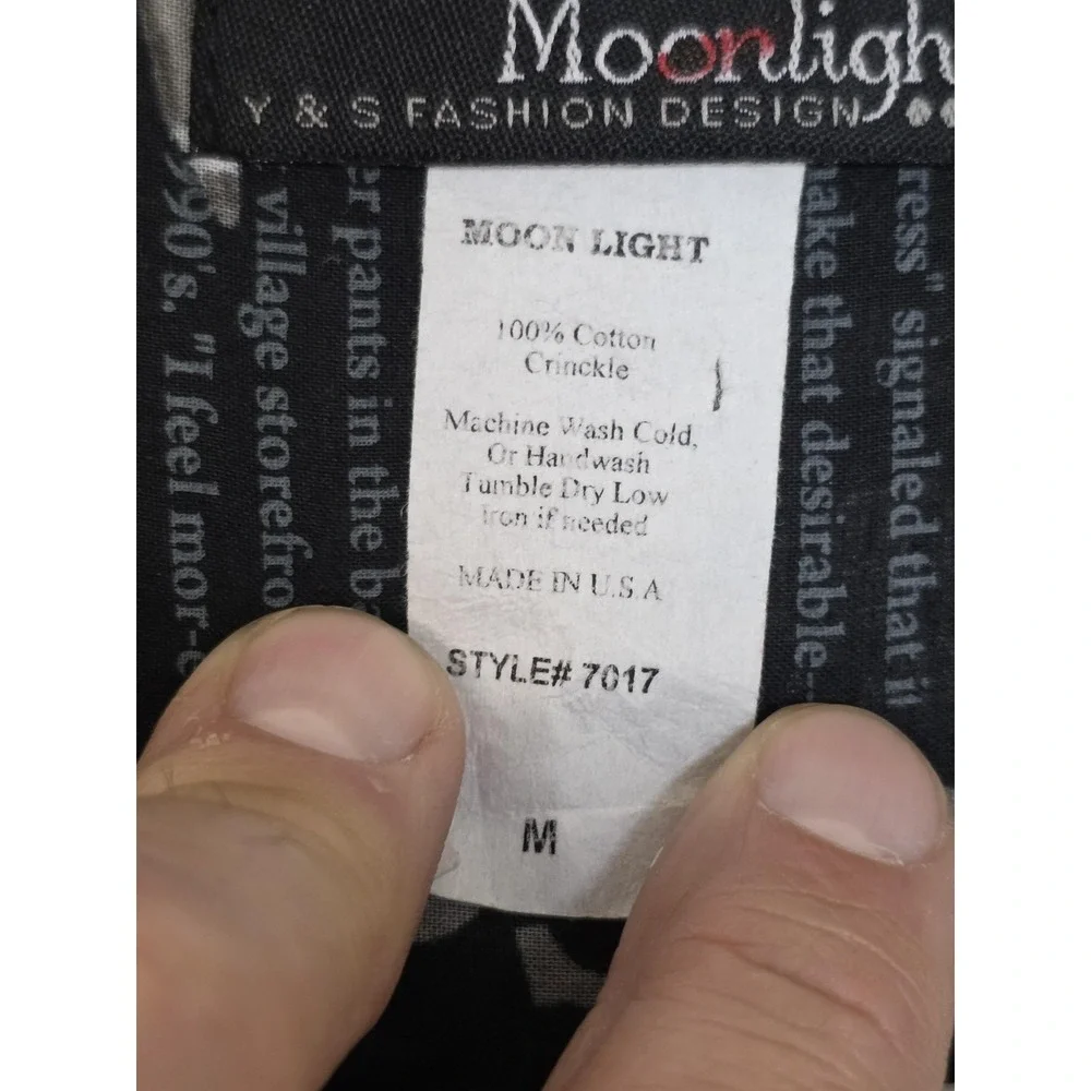 Moonlight‎ Y&S Fashion Design Dress Womens Medium Tunic Newspaper Shirt Tunic